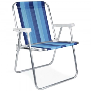 Cadeira de Praia Alumínio Alta (Estampa 2221) - Mor