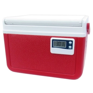 Coleman - Caixa Térmica Vermelha Termômetro Digital Alça Superior 5 Litros