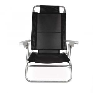 Cadeira de Praia Summer Reclinável Alumínio 6 Posições Preto - Mor