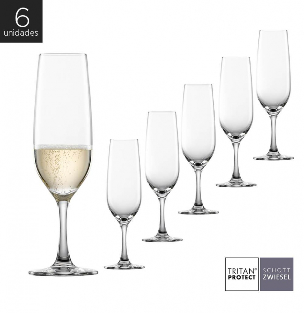 Schott Zwiesel - Kit 6X Taças Cristal (Titânio) Champagne Congresso 235ml