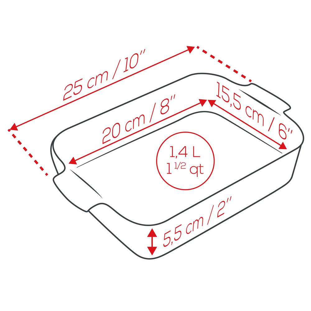 Peugeot Appolia - Travessa Retangular Cerâmica Vermelha 25cm (útil 20cm)